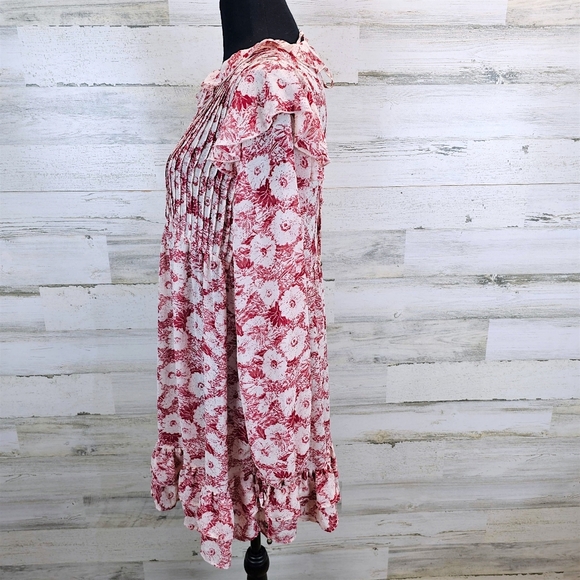 Free People These Dreams Floral Ruffle Mini Dress XS Boho Cottagecore Festival - Picture 4 of 16